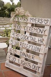 DIY schedule of event using pallet