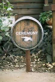 Whisky barrel wedding decor idea