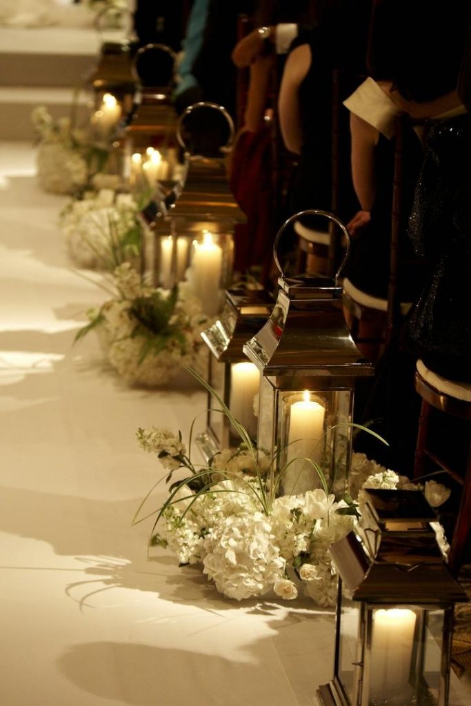 Church wedding candle decor