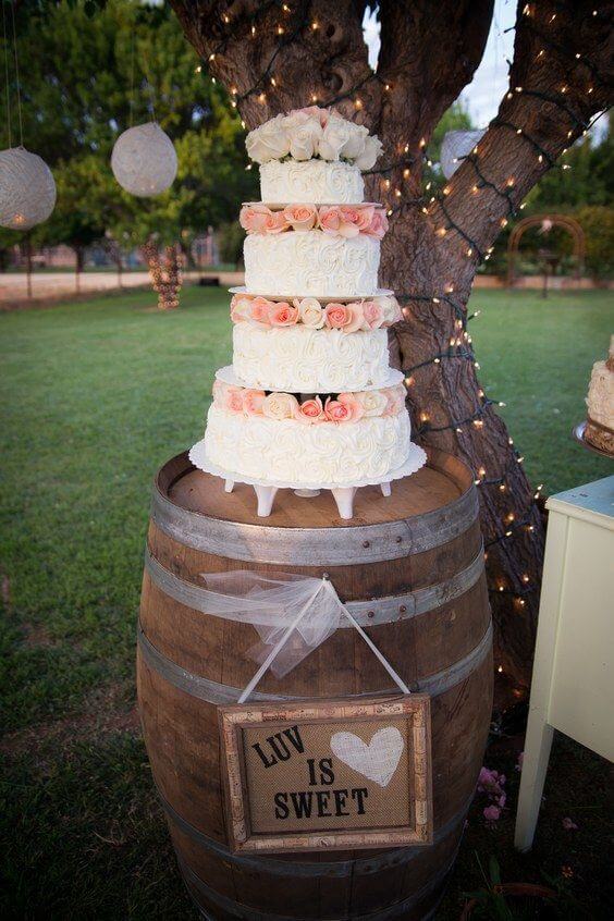 Rustic wedding cake stand