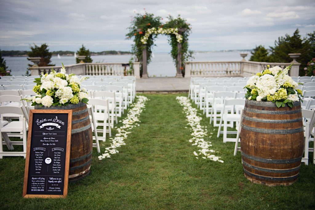 Rustic wedding ceremony