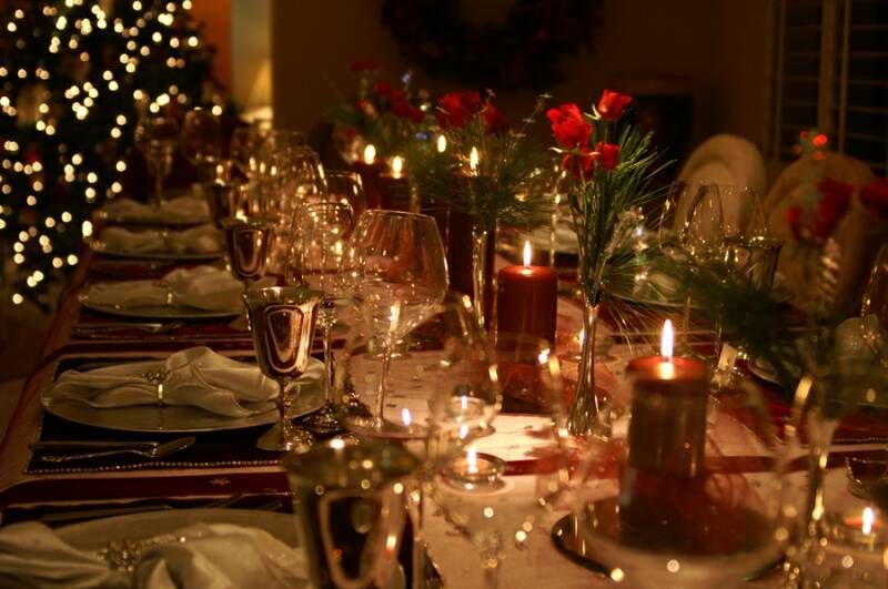 Elegant Christmas holiday wedding decoration