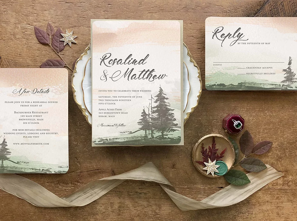 Rustic Christmas Wedding Invitation