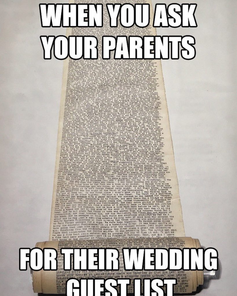 Wedding meme - guest list