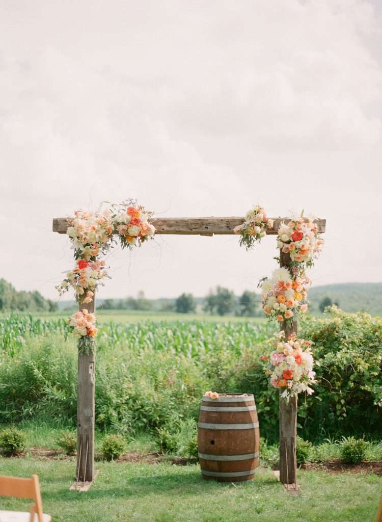 Rustic wedding wooden arch
