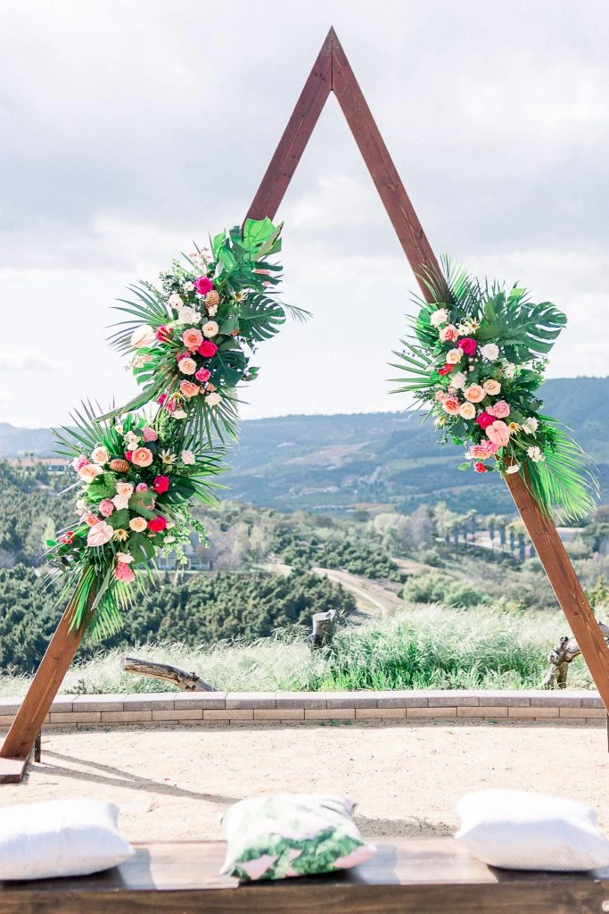 emerald peak temecula wedding ceremony arch