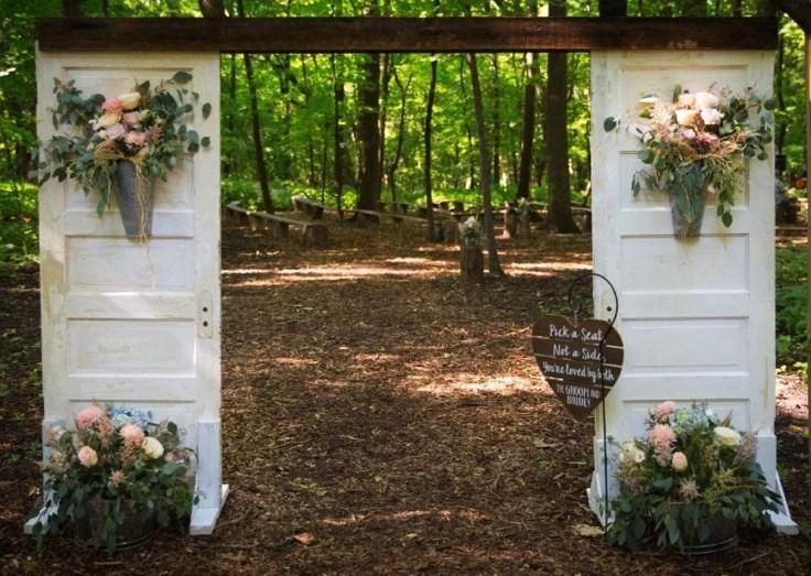 wooden door diy rustic wedding backdrop