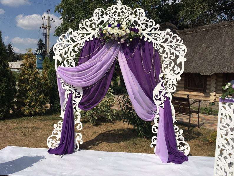 Purple wedding background arch