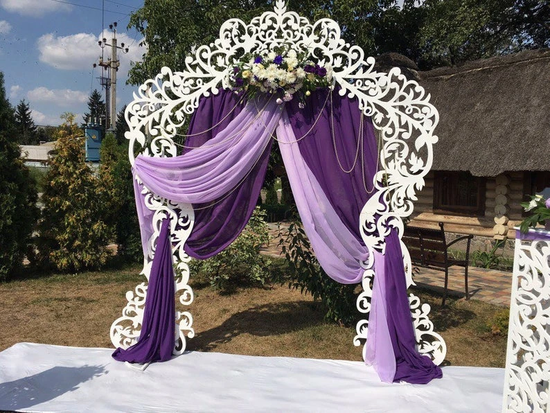 Purple wedding background arch