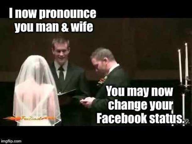 wedding meme - not official until social media says so