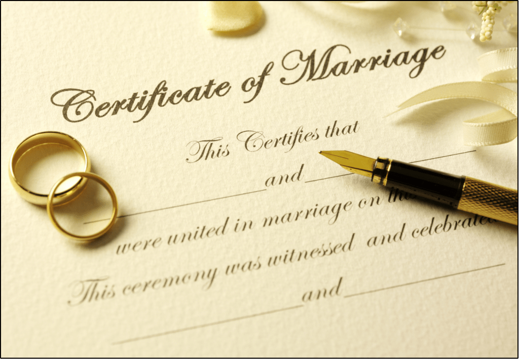 Marriage certificate