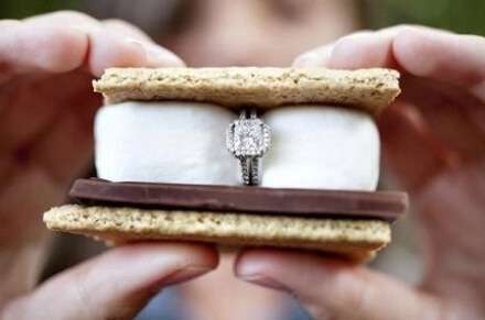 marry me ring in s'more campfire treat 