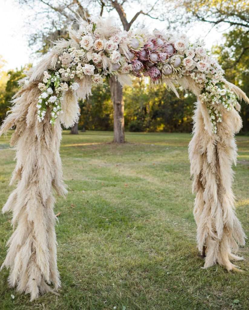 pampas grass wedding arch
