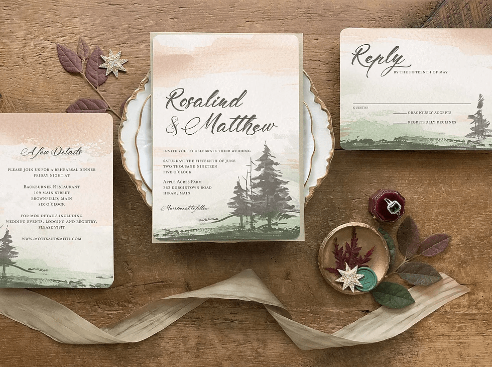 Rustic Christmas Wedding Invitation