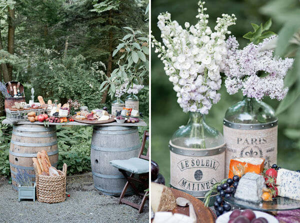 Barrel cocktail hour table