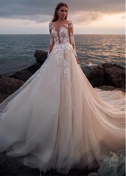champagne-tulle-wedding-dress-with-illusion-lace-long-sleeves_grande
