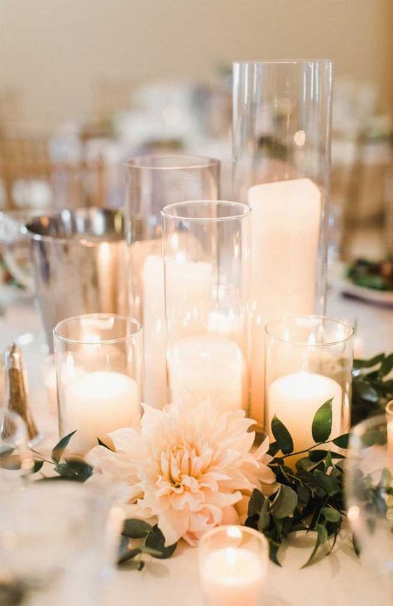candle centerpieces for DIY wedding ideas