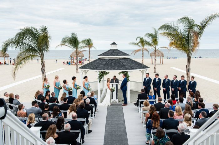 Outdoor beach ceremony at Windows on the water, Sea Bright, NJ